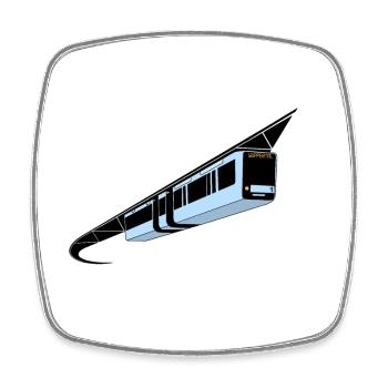 Wuppertal Schwebebahn bunt - Viereckiger Kühlschrankmagnet - Weiß - Vorne