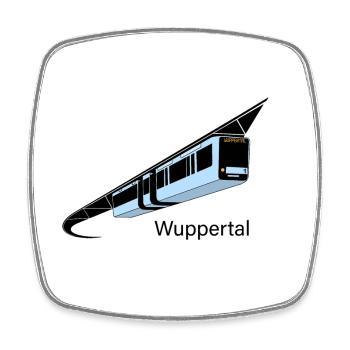 Wuppertal Schwebebahn Schrift bunt - Viereckiger Kühlschrankmagnet - Weiß - Vorne