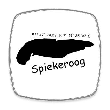 Spiekeroog Koordinaten - Viereckiger Kühlschrankmagnet - Weiß - Vorne