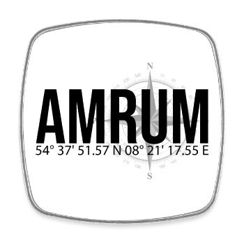 Koordinaten Amrum - Viereckiger Kühlschrankmagnet - Weiß - Vorne