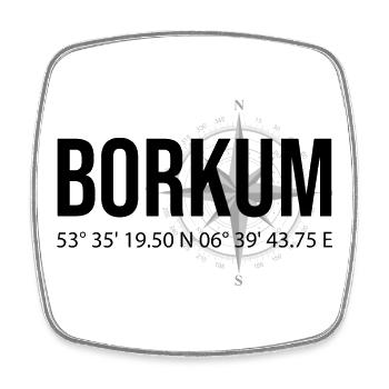 Koordinaten Borkum - Viereckiger Kühlschrankmagnet - Weiß - Vorne