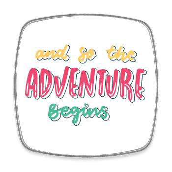 Let's the adventure begins - Square fridge magnet - white - Front