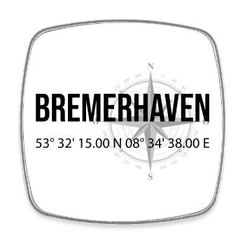 Koordinaten Bremerhaven - Viereckiger Kühlschrankmagnet - Weiß - Vorne