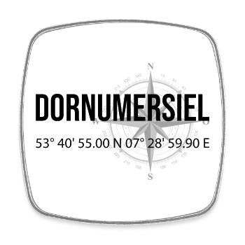 Koordinaten Dornumersiel - Viereckiger Kühlschrankmagnet - Weiß - Vorne