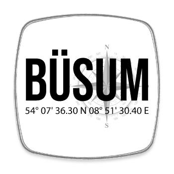 Koordinaten Büsum - Viereckiger Kühlschrankmagnet - Weiß - Vorne