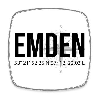 Koordinaten Emden - Viereckiger Kühlschrankmagnet - Weiß - Vorne