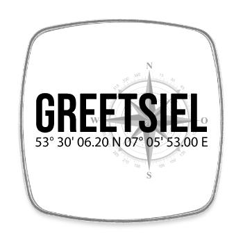 Koordinaten Greetsiel - Viereckiger Kühlschrankmagnet - Weiß - Vorne
