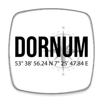 Koordinaten Dornum - Viereckiger Kühlschrankmagnet - Weiß - Vorne