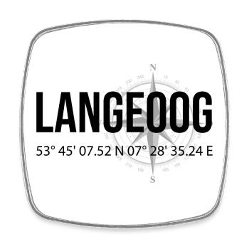 Koordinaten Langeoog - Viereckiger Kühlschrankmagnet - Weiß - Vorne