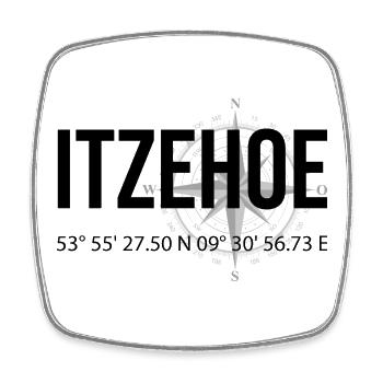 Koordinaten Itzehoe - Viereckiger Kühlschrankmagnet - Weiß - Vorne