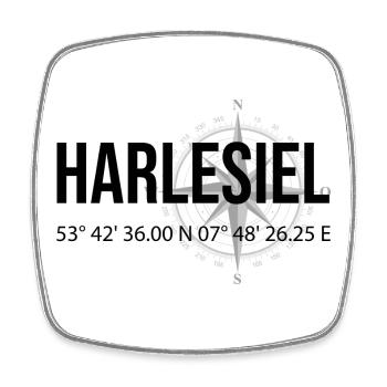 Koordinaten Harlesiel - Viereckiger Kühlschrankmagnet - Weiß - Vorne