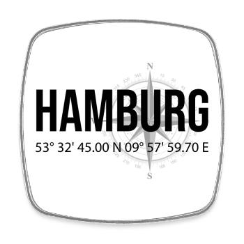 Koordinaten Hamburg - Viereckiger Kühlschrankmagnet - Weiß - Vorne