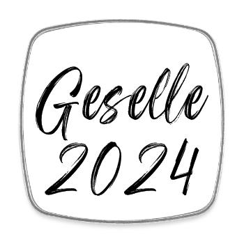 Geselle 2024 Prüfung bestanden - Viereckiger Kühlschrankmagnet - Weiß - Vorne