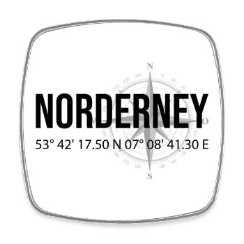 Koordinaten Norderney - Viereckiger Kühlschrankmagnet - Weiß - Vorne