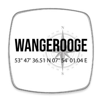 Koordinaten Wangerooge - Viereckiger Kühlschrankmagnet - Weiß - Vorne