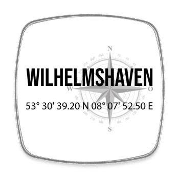Koordinaten Wilhelmshaven - Viereckiger Kühlschrankmagnet - Weiß - Vorne