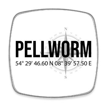 Koordinaten Pellworm - Viereckiger Kühlschrankmagnet - Weiß - Vorne