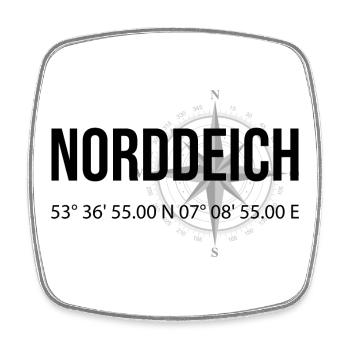 Koordinaten Norddeich - Viereckiger Kühlschrankmagnet - Weiß - Vorne