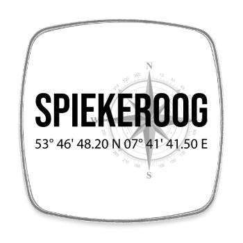 Koordinaten Spiekeroog - Viereckiger Kühlschrankmagnet - Weiß - Vorne