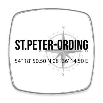 Koordinaten St Peter Ording - Viereckiger Kühlschrankmagnet - Weiß - Vorne