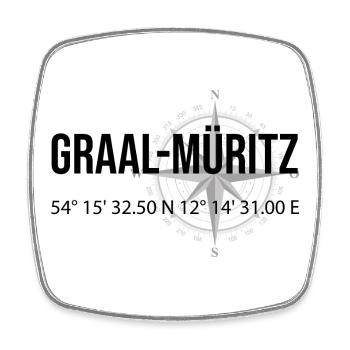 Koordinaten Graal Müritz - Viereckiger Kühlschrankmagnet - Weiß - Vorne