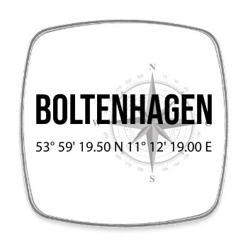 Koordinaten Boltenhagen - Viereckiger Kühlschrankmagnet - Weiß - Vorne