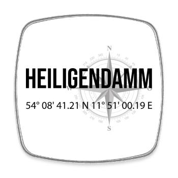 Koordinaten Heiligendamm - Viereckiger Kühlschrankmagnet - Weiß - Vorne