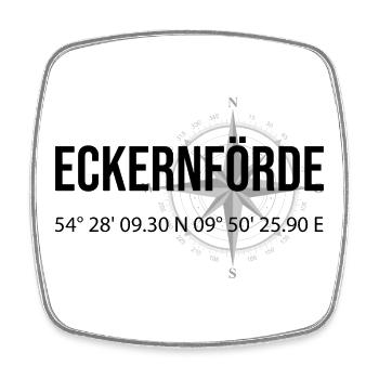 Koordinaten Eckernförde - Viereckiger Kühlschrankmagnet - Weiß - Vorne