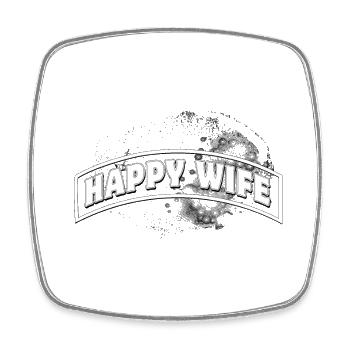 HAPPY WIFE Background stormy - Square fridge magnet - white - Front