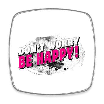 DON'T WORRY BE HAPPY > BACKGROUND stormy - Square fridge magnet - white - Front