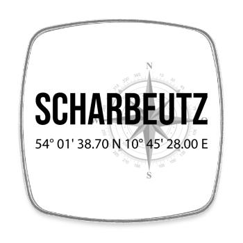 Koordinaten Scharbeutz - Viereckiger Kühlschrankmagnet - Weiß - Vorne