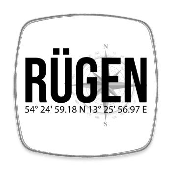 Koordinaten Rügen - Viereckiger Kühlschrankmagnet - Weiß - Vorne