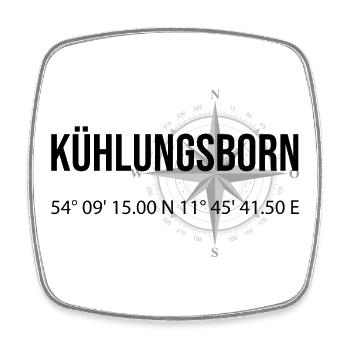 Koordinaten Kühlungsborn - Viereckiger Kühlschrankmagnet - Weiß - Vorne
