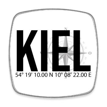 Koordinaten Kiel - Viereckiger Kühlschrankmagnet - Weiß - Vorne