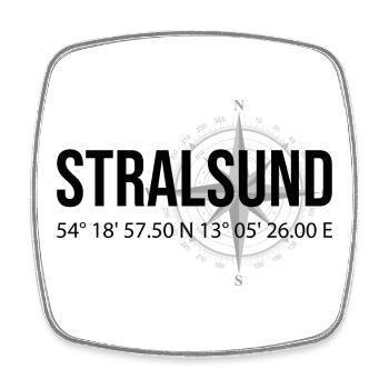 Koordinaten Stralsund - Viereckiger Kühlschrankmagnet - Weiß - Vorne