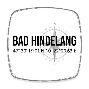 Koordinaten Bad Hindelang - Viereckiger Kühlschrankmagnet - Weiß - Vorne