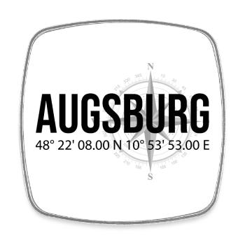 Koordinaten Augsburg - Viereckiger Kühlschrankmagnet - Weiß - Vorne