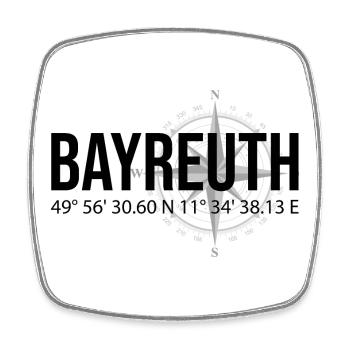 Koordinaten Bayreuth - Viereckiger Kühlschrankmagnet - Weiß - Vorne