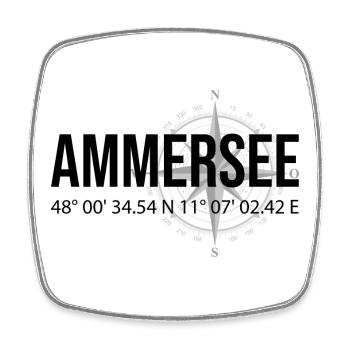 Koordinaten Ammersee - Viereckiger Kühlschrankmagnet - Weiß - Vorne
