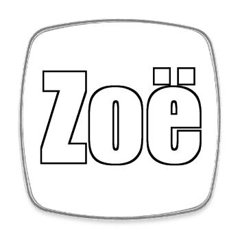 Zoé - (Nom humain) - Magnet carré - blanc - Devant