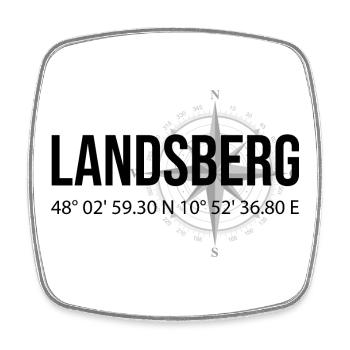 Koordinaten Landsberg - Viereckiger Kühlschrankmagnet - Weiß - Vorne