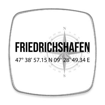 Koordinaten Friedrichshafen - Viereckiger Kühlschrankmagnet - Weiß - Vorne