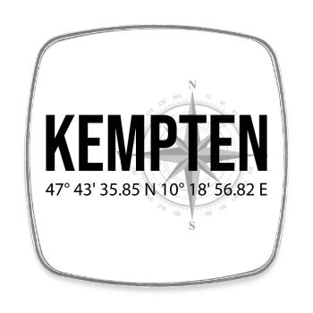 Koordinaten Kempten - Viereckiger Kühlschrankmagnet - Weiß - Vorne