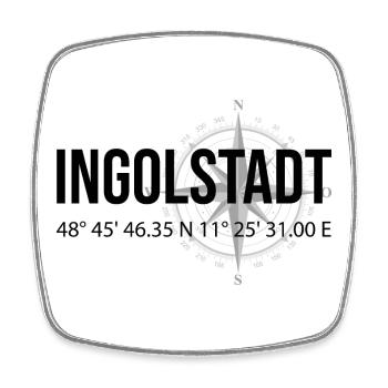 Koordinaten Ingolstadt - Viereckiger Kühlschrankmagnet - Weiß - Vorne