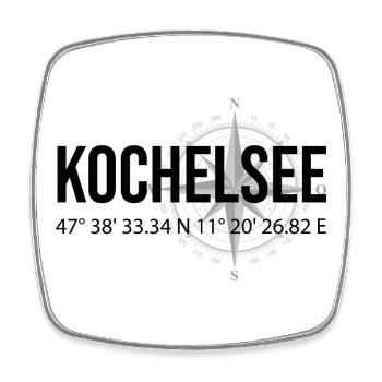 Koordinaten Kochelsee - Viereckiger Kühlschrankmagnet - Weiß - Vorne