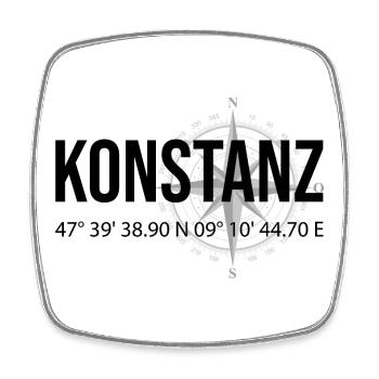 Koordinaten Konstanz - Viereckiger Kühlschrankmagnet - Weiß - Vorne