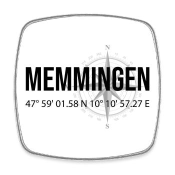 Koordinaten Memmingen - Viereckiger Kühlschrankmagnet - Weiß - Vorne