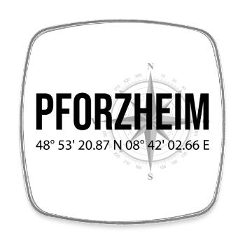 Koordinaten Pforzheim - Viereckiger Kühlschrankmagnet - Weiß - Vorne