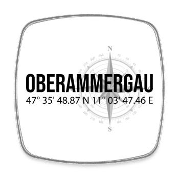 Koordinaten Oberammergau - Viereckiger Kühlschrankmagnet - Weiß - Vorne