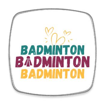 Badminton Badminton Badminton - Viereckiger Kühlschrankmagnet - Weiß - Vorne